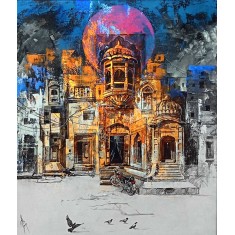 Asghar Ali, 20 x 24 Inch, Acrylic on Canvas, Cityscape Painting, AC-AGA-005